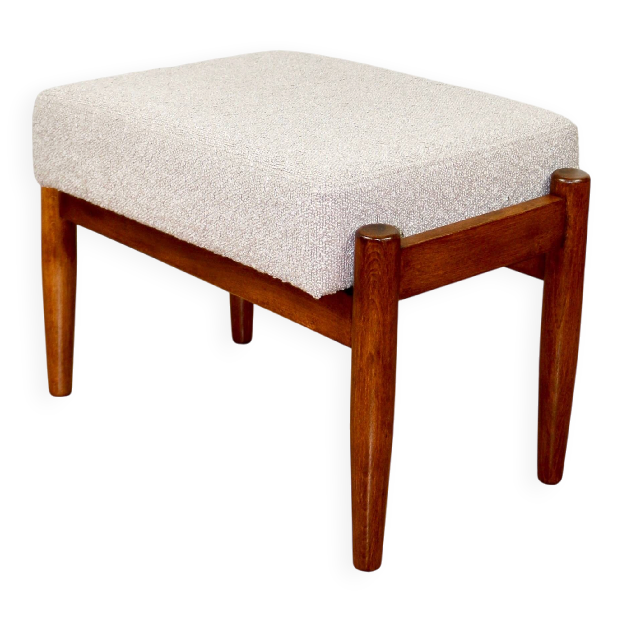 Edmund Homa stool beige boucle seat - dark legs