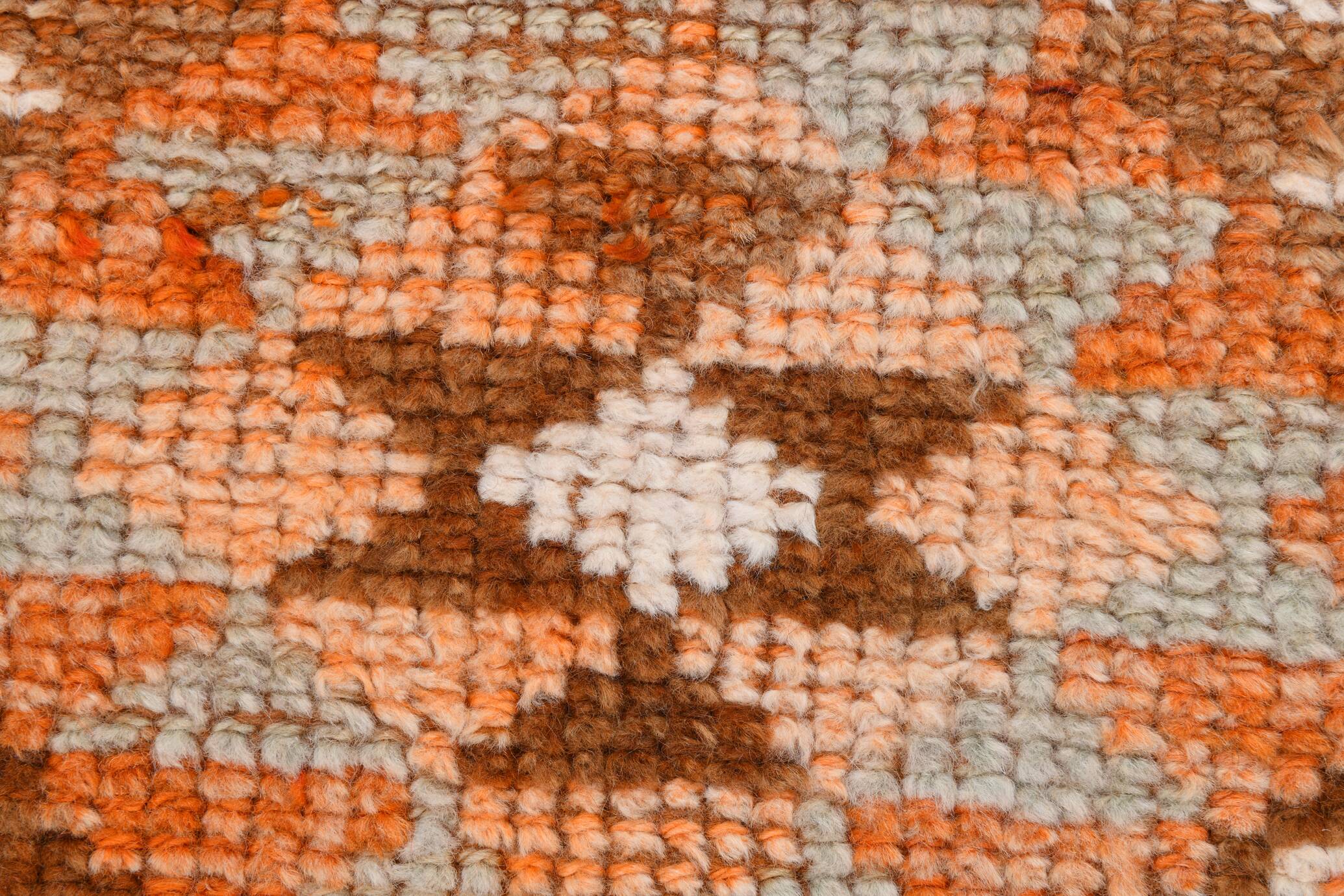 Brunt Orange Turkish Vintage Runner Rug, 85x388Cm
