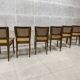 Série de six chaises cannées