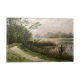 Old painting oil on canvas C. Guyon campaign in winter XIXth