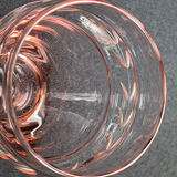 Service for 4 people - Art Deco - Glass or 1/2 pink crystal blown and cut