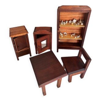 Set of antique furniture of dolls 30s