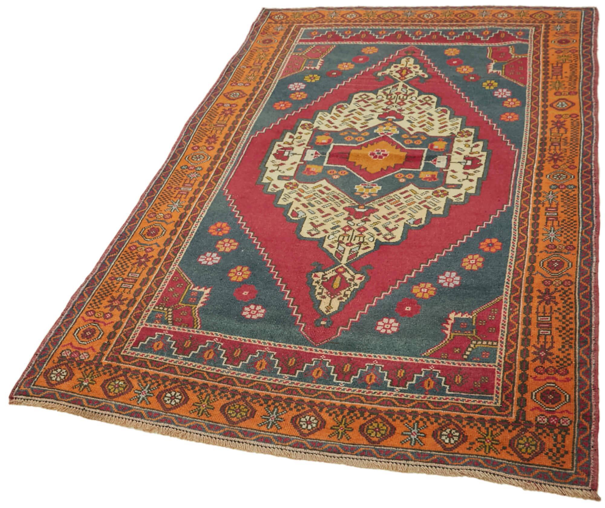 Turkish Vintage Anatolian Rug 131 cm x 222 cm