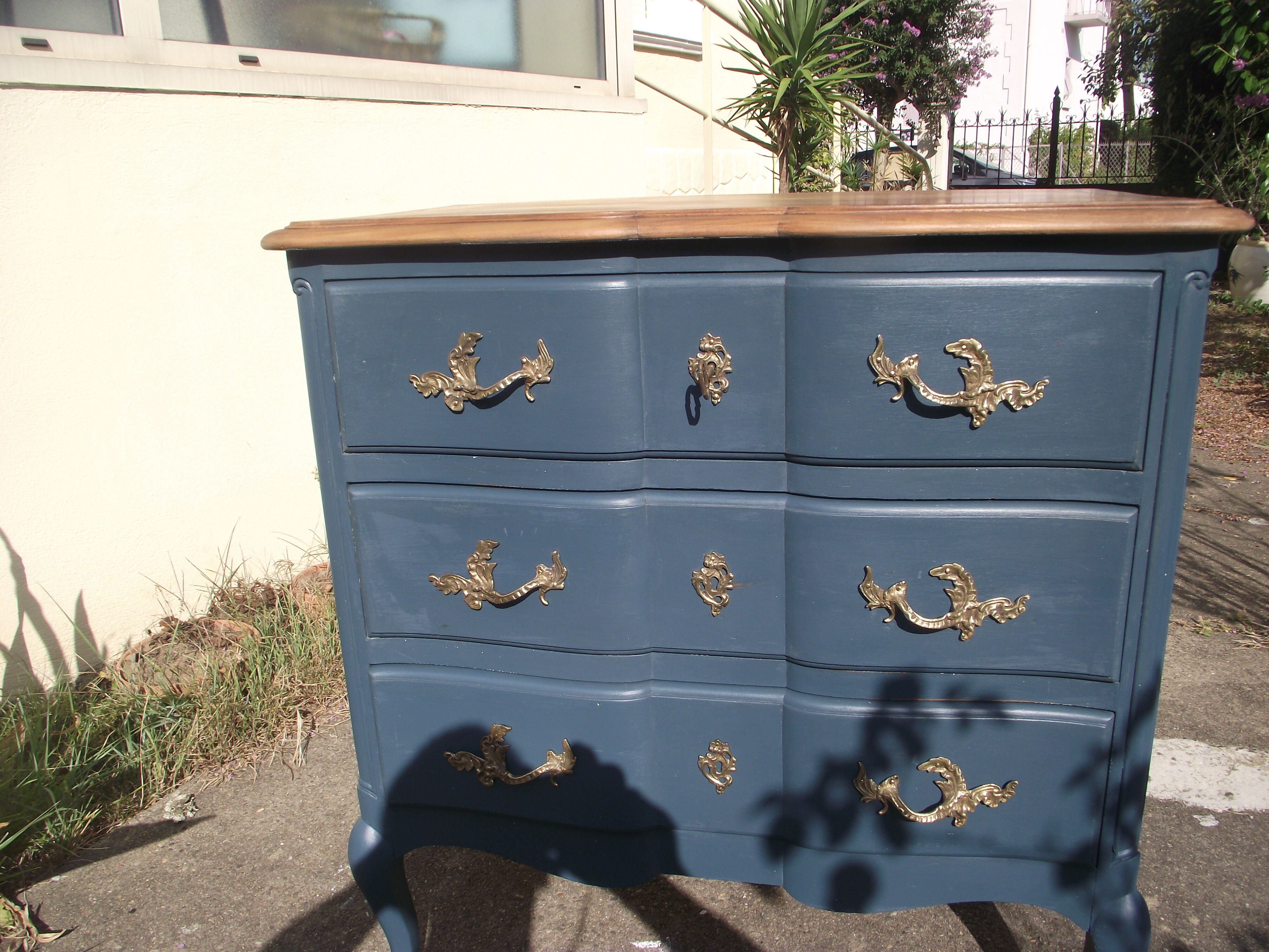 Louis XV-style chest of drawers  in solid cherry.