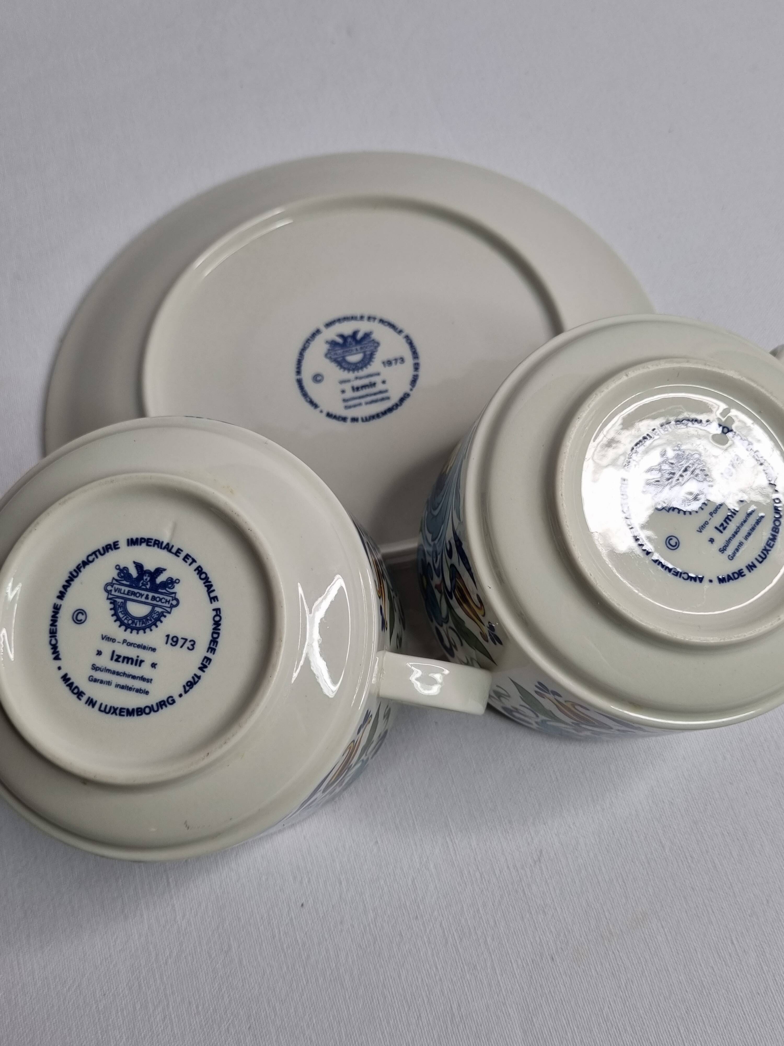 Chocolate cups, Izmir, Villeroy and Boch, 70s