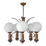 Vintage Copper Pendant Lamp / Hanging Light / Colonial Chandelier 1970's