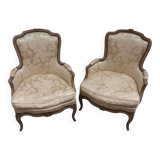 Paire de bergères de style Louis XV