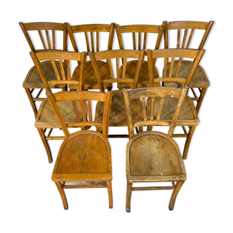Lot de 9 chaises bistrot