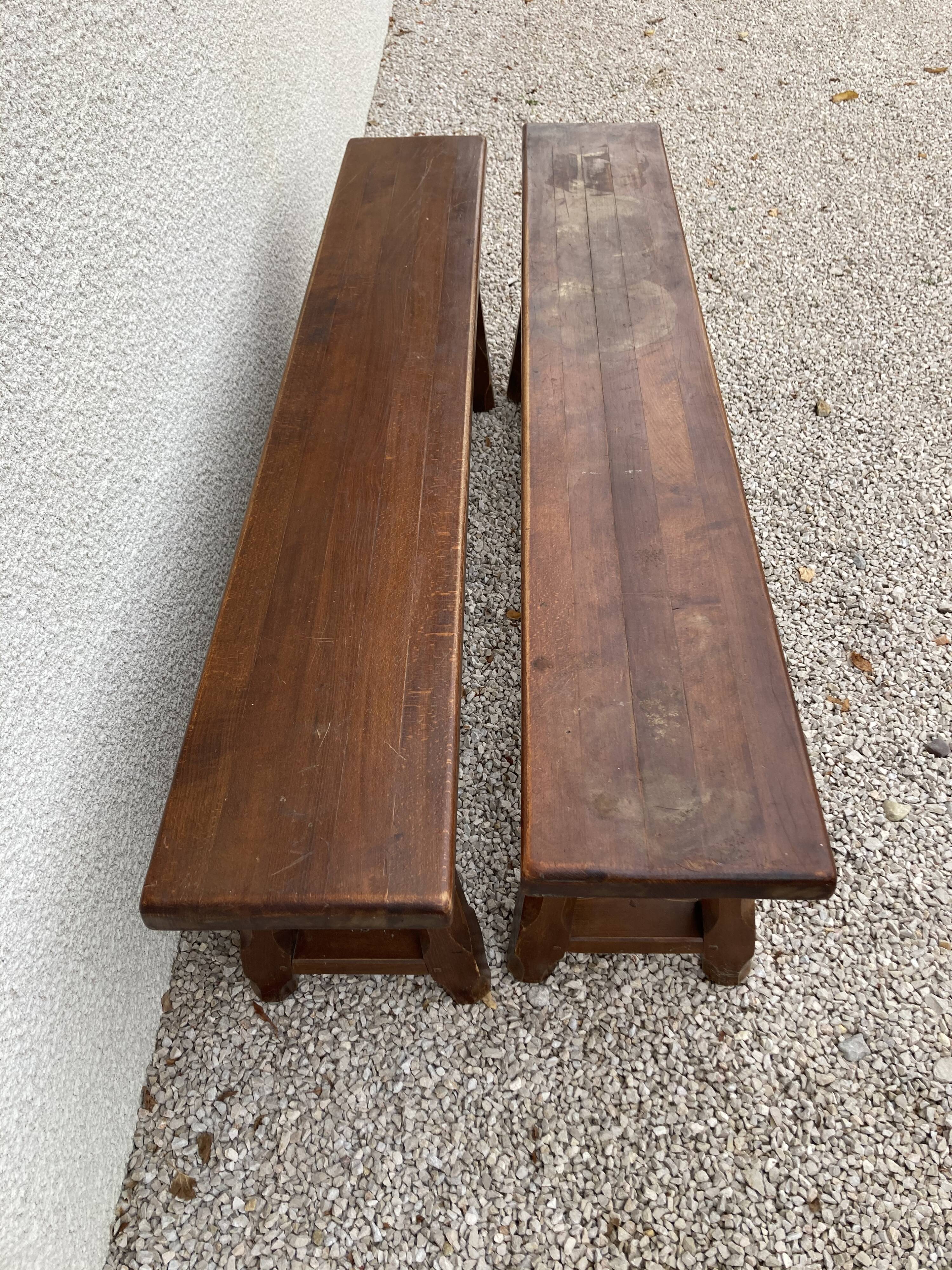 Pair of wooden benches