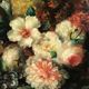 Tom Crowell, United Kingdom XXth, oil on panel "bouquet of flowers on entablature"