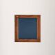 Miroir scandinave avec cadre en verre plombé bleu clair