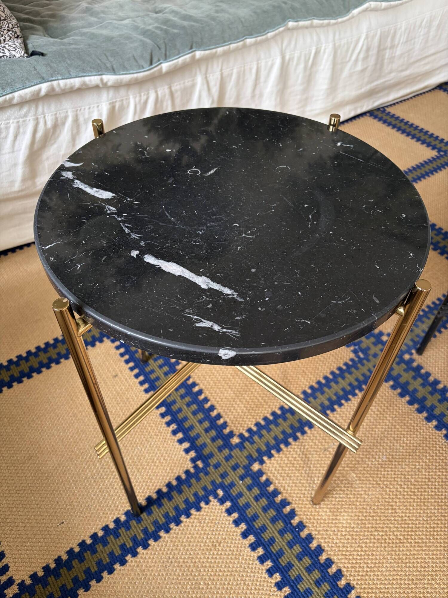 Nero Marquina marble coffee table Gubi