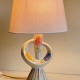 Vintage design enamelled ceramic lamp