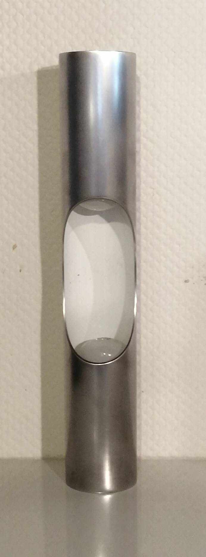 Fuga model brushed aluminum wall lamp by Maija Liisa Komulainen for Raak Amsterdam 1960