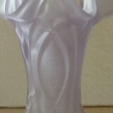 Glass vase mold press frost medallion light parma color