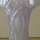 Frosted pressed glass vase with a light lilac medallion colour.