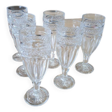 6 flûtes en verre épais ciselé