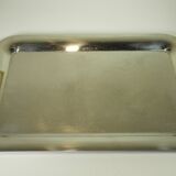 Stainless steel and gold metal tray - 1980s