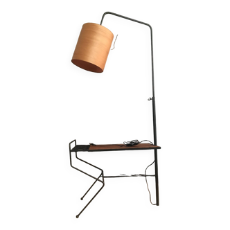 Lampe desserte bois métal