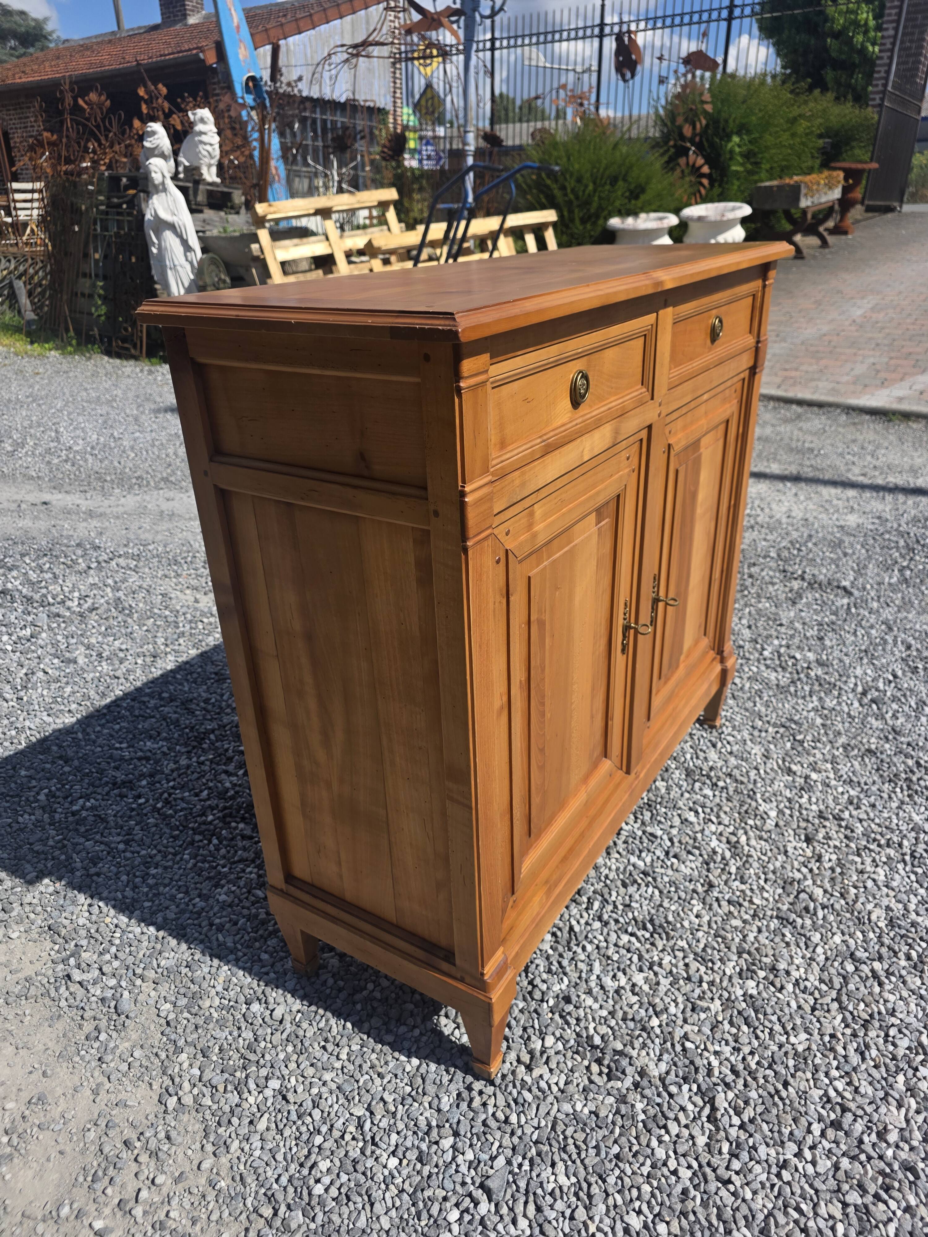 Louis XVI style buffet in solid cherry wood from the mid-20th century.