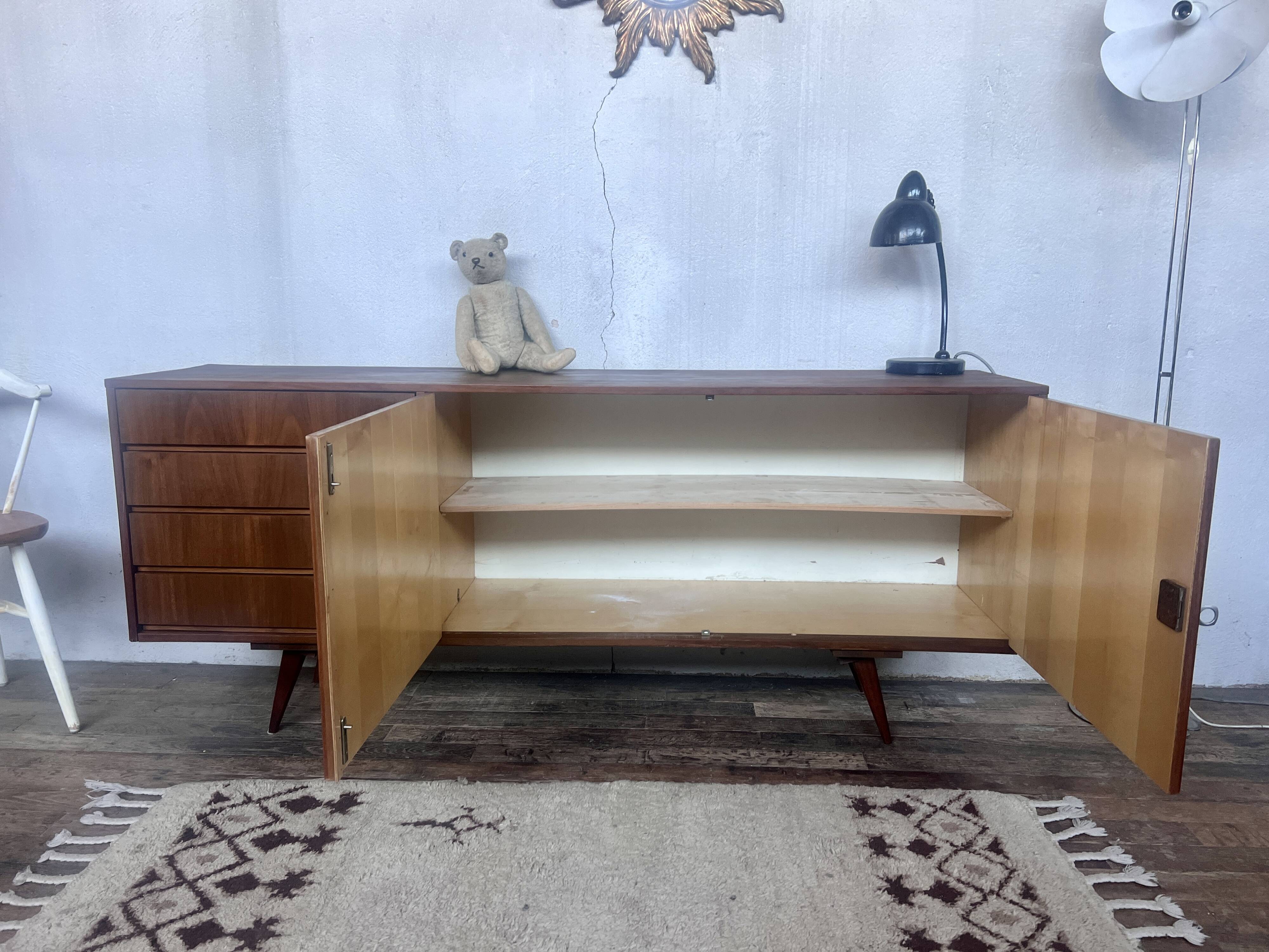 Vintage teak compass feet