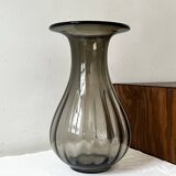 large smoked glass vase from the 1970s