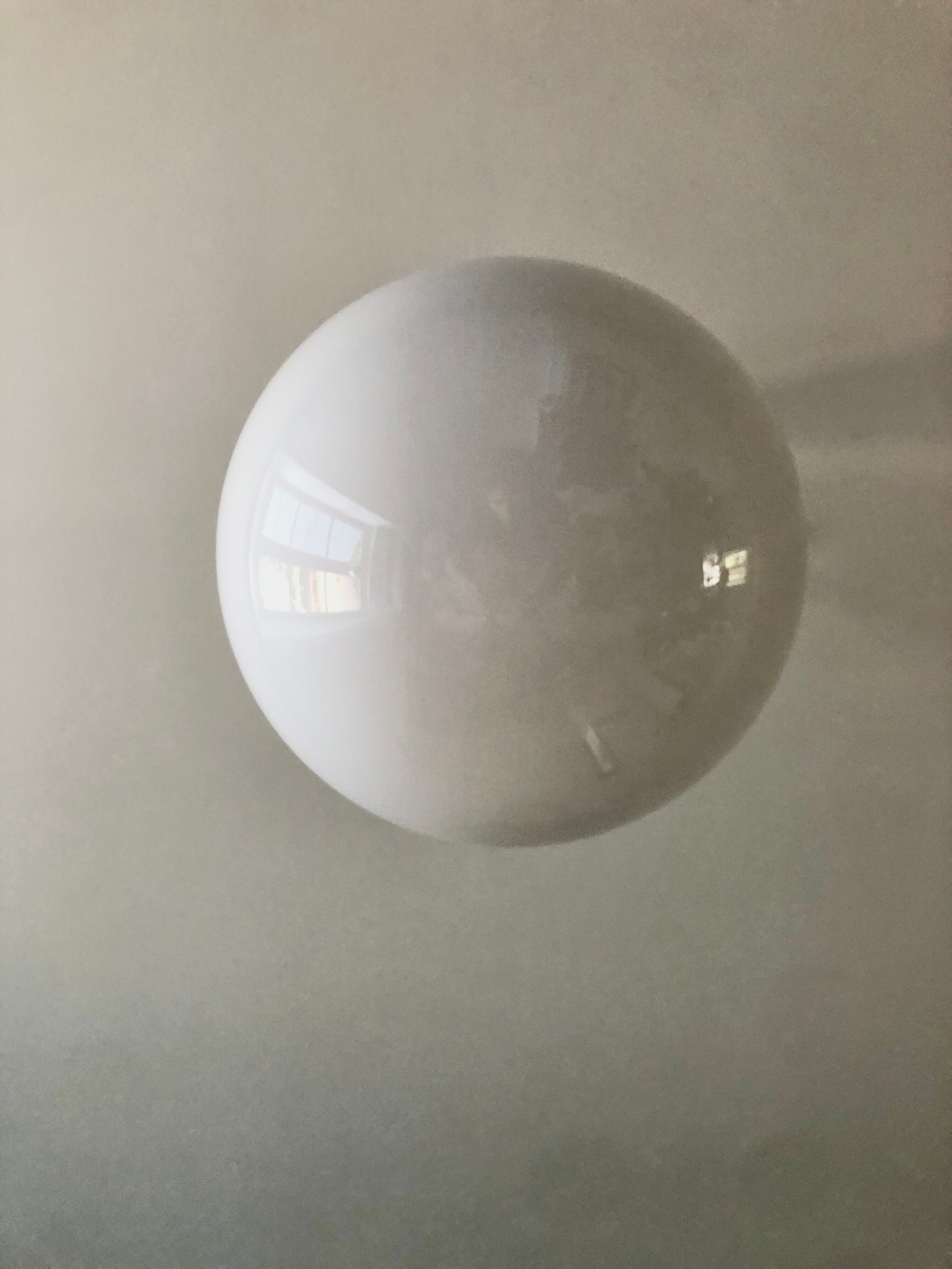 Minimalist chrome and opaline pendant lamp 1950
