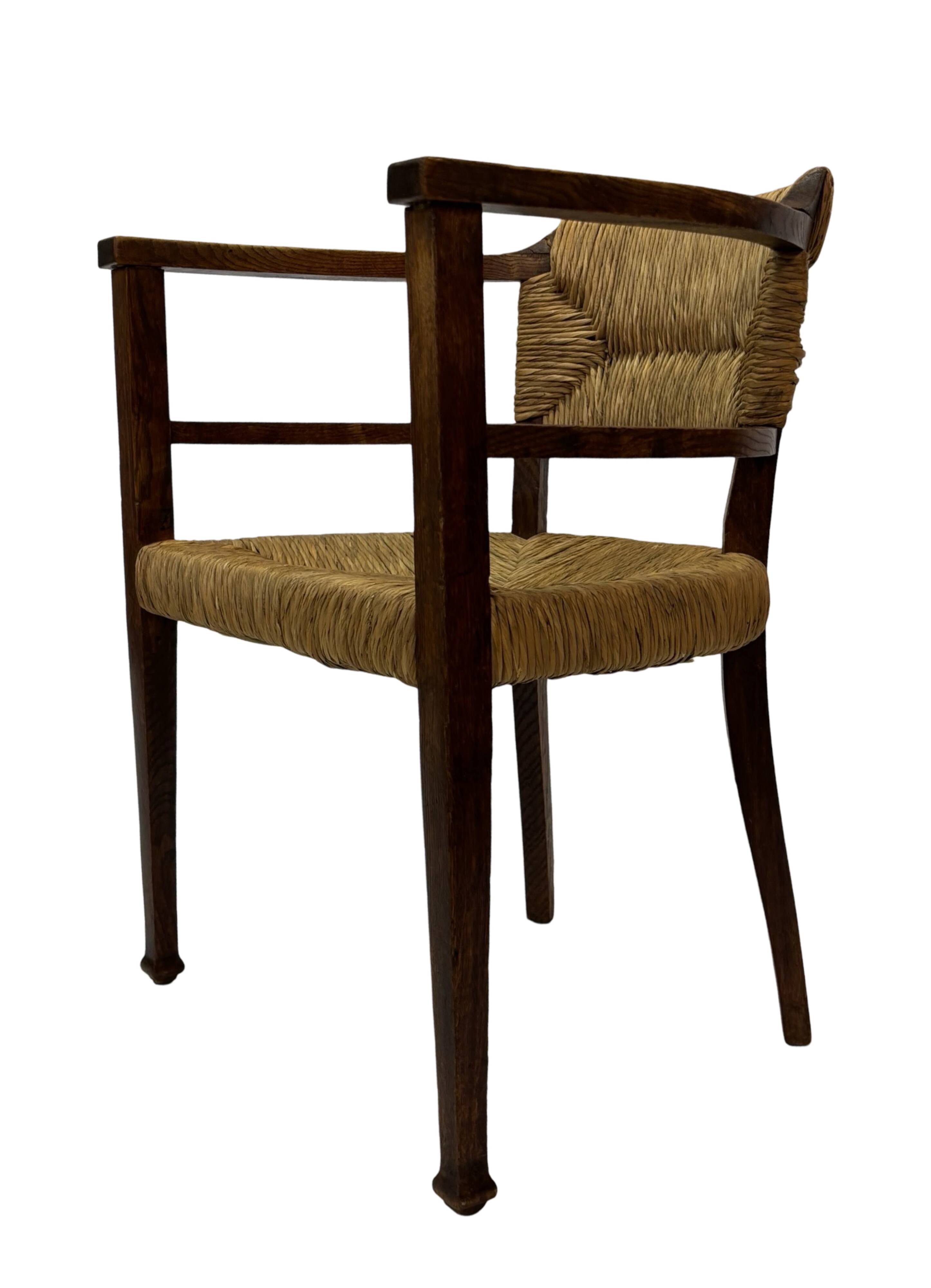 Art Deco chair minimalist oak wicker minimalist design