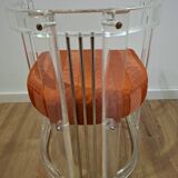 Set of 6 Acrylic and Chrome Chairs, Italy, 1970s