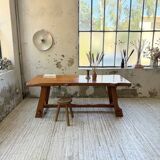 Aranjou farmhouse table in blond elm, 1950s