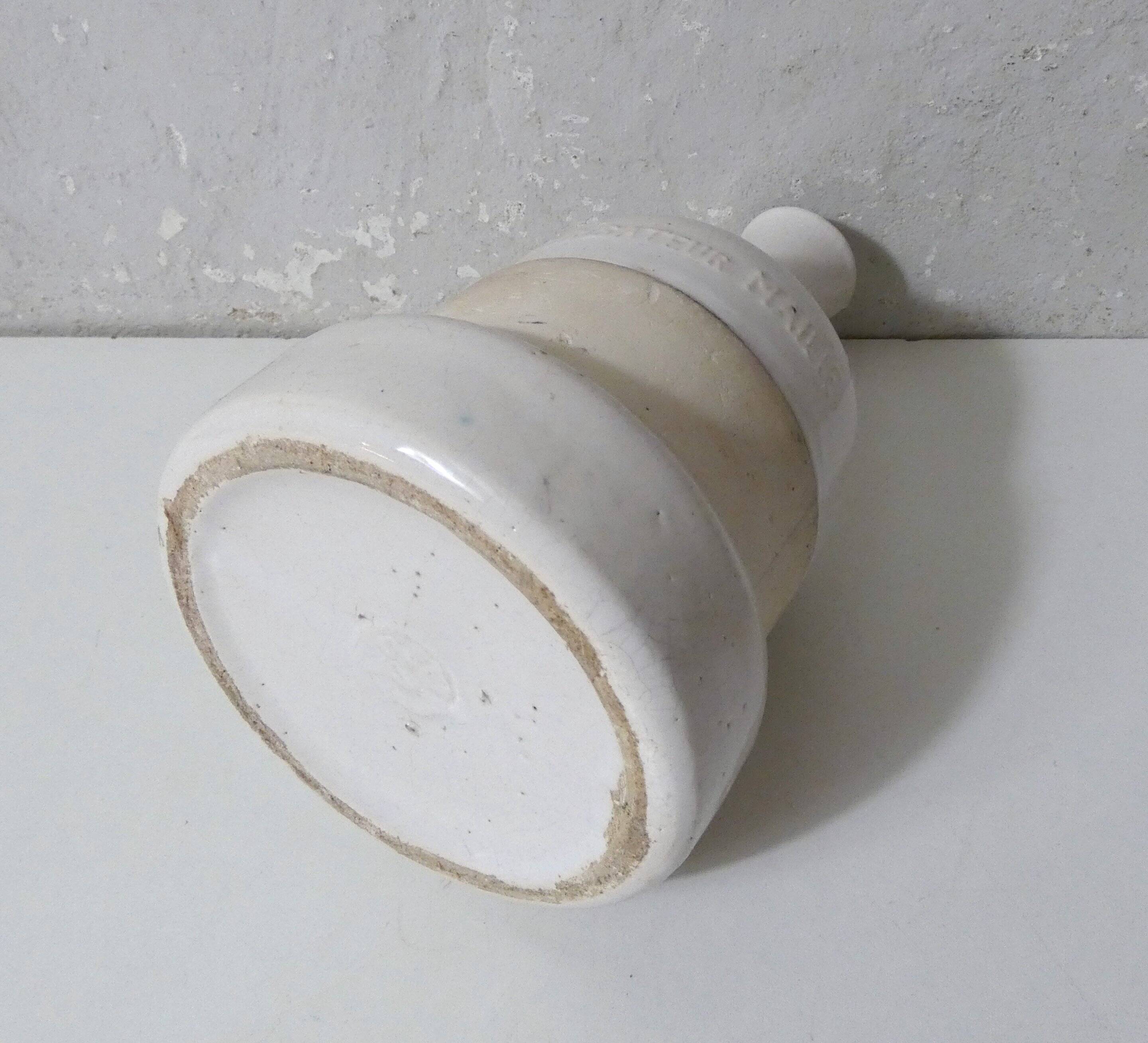 ancient stoneware soliflore vase in white
