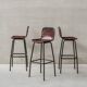 French mid-century leather bar stools