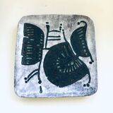 Vintage Brutalist Art Studio Ceramics Square Dish by Amphora Perignem, 1960s