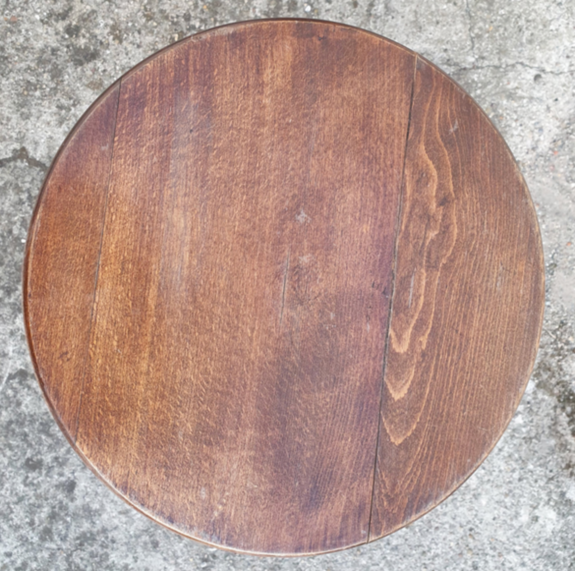 Tabouret en bois vintage, à vis, monte et descend