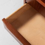 Midcentury Danish chest of 5 drawers in teak 1960s - long drawer handles