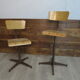 Set de 2 chaises d'atelier vintage pied étoile