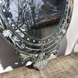 Oval Venetian wall mirror