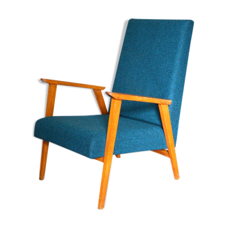 Fauteuil Bleu Canard années 60