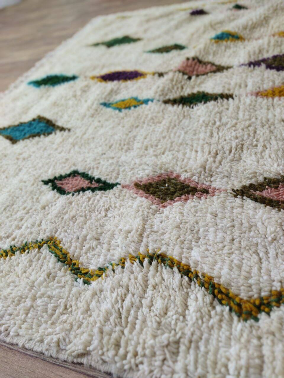 Handmade wool Berber rug 300 x 190 cm