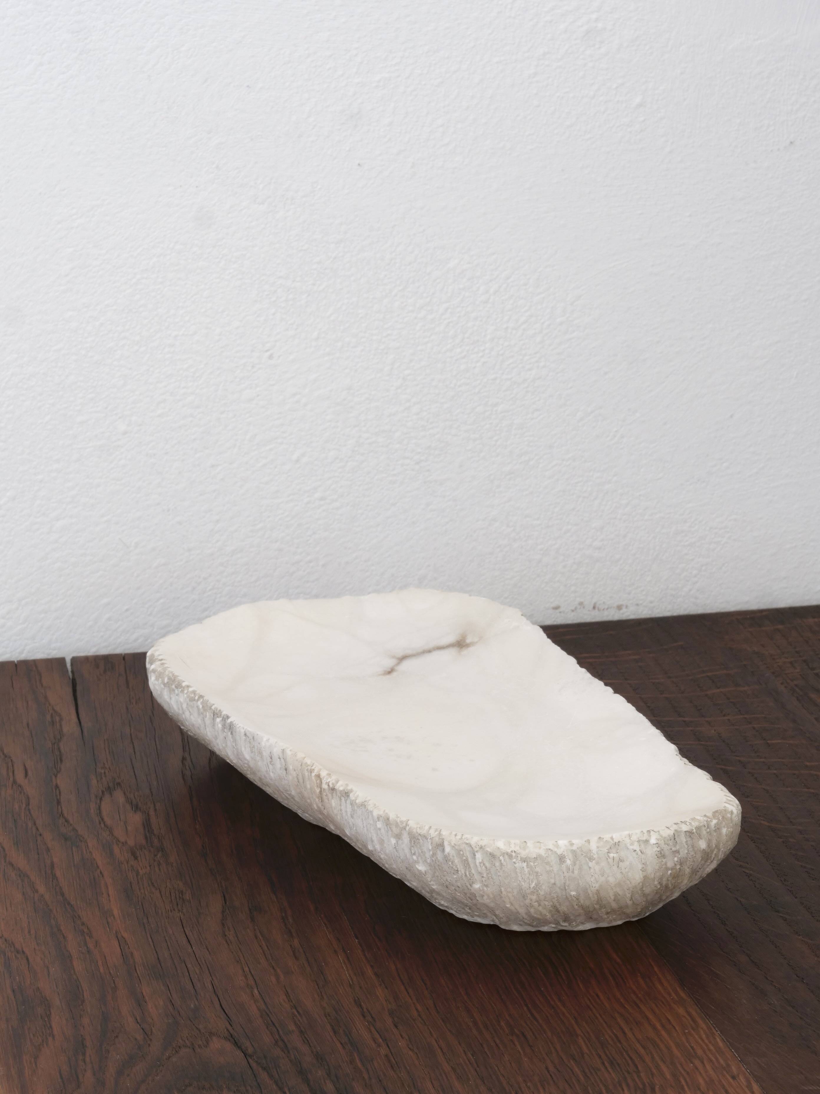 Brutalist free-form alabaster emptier