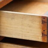 Small Victorian desk in solid walnut with drawers.
