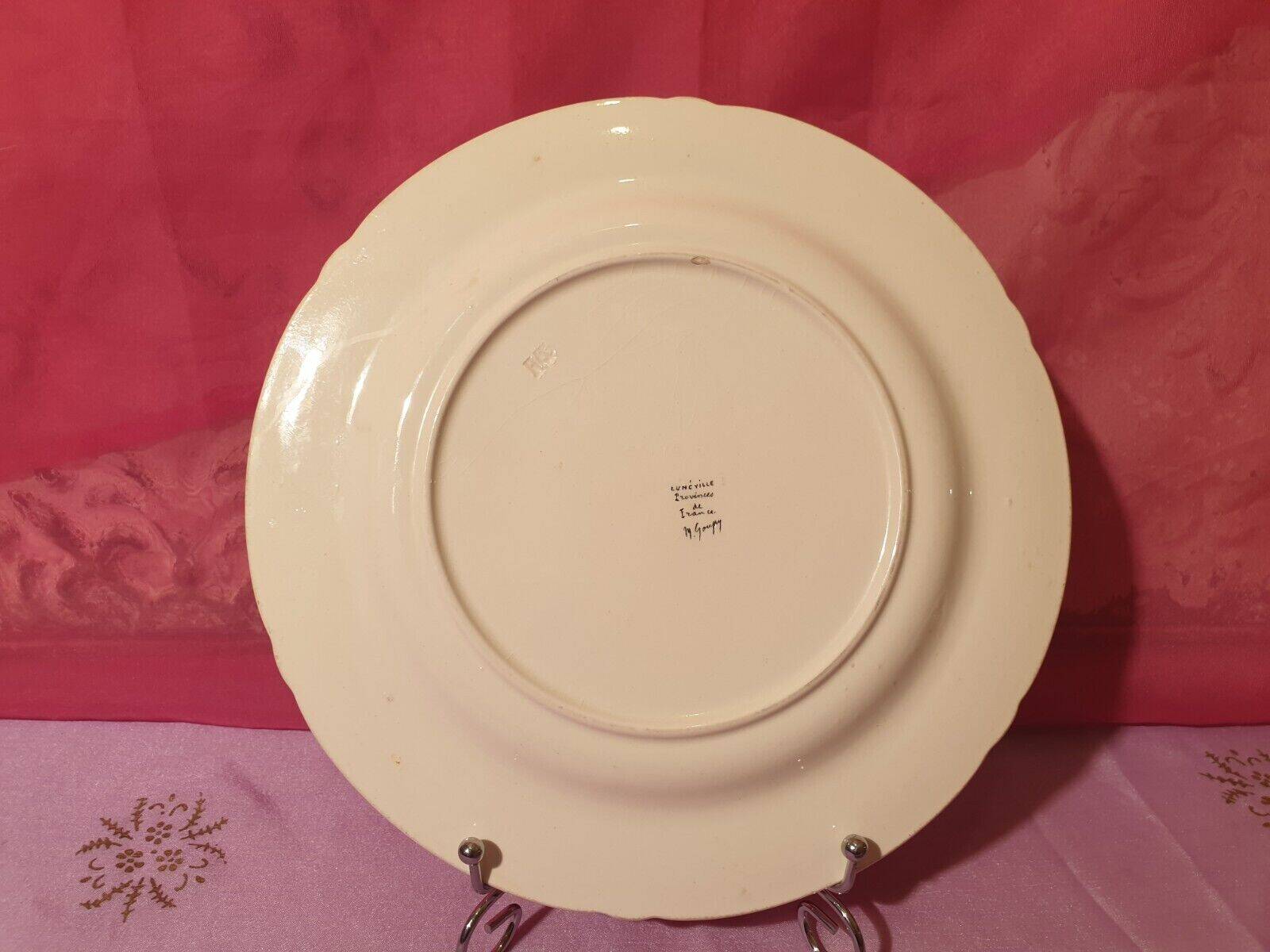 Lunéville Plate Provinces of France M Goupy Ref 1