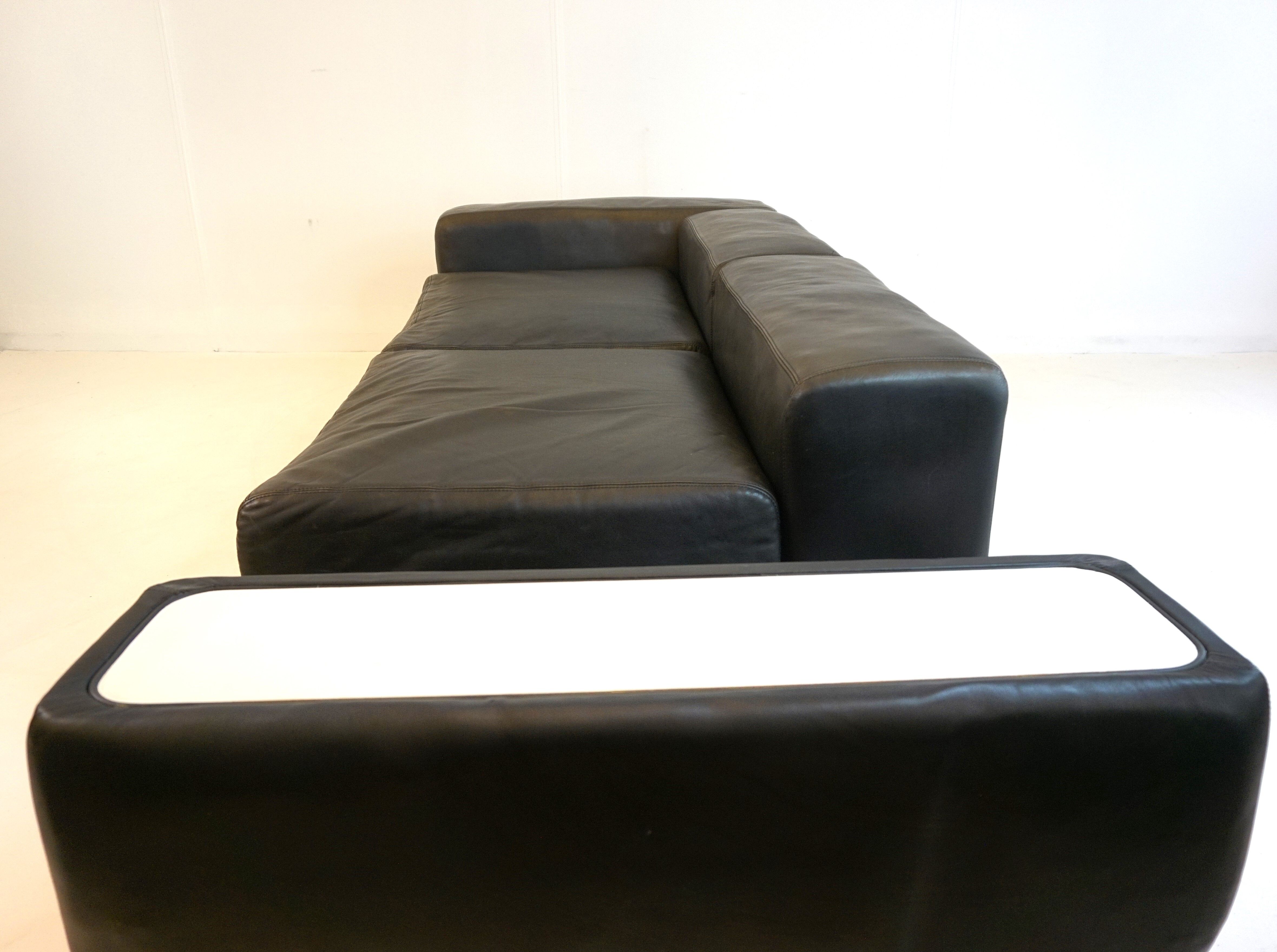 Canapé-lit Cinova 711 en cuir par Tito Agnoli