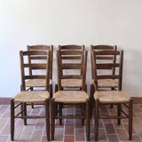 6 straw farm chairs