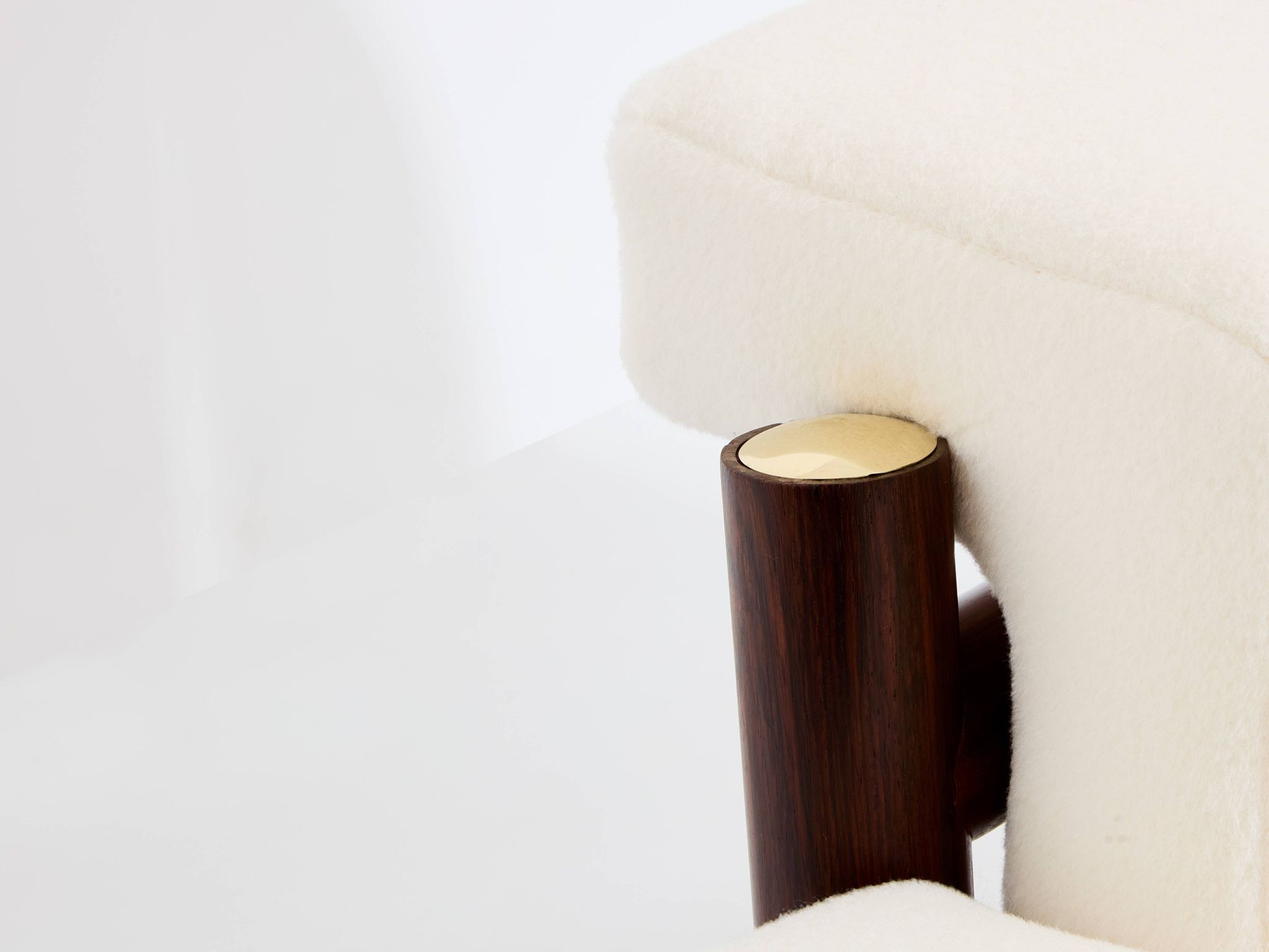 Pair of armchairs by Carlo De Carlo, rosewood, leather, brass, 1966