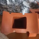 Trio of terracotta vases, unique pieces