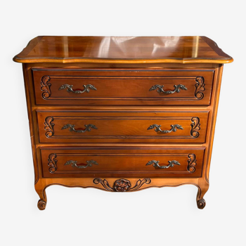 Commode trois tiroirs en merisier