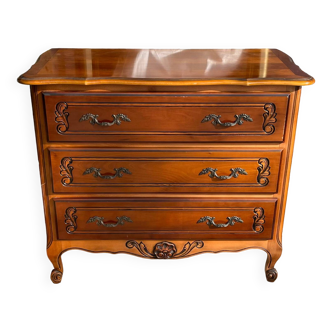 Commode trois tiroirs en merisier