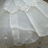 Duo of hanging lamps in mother-of-pearl tassels