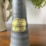 Pair of gray stoneware candlesticks